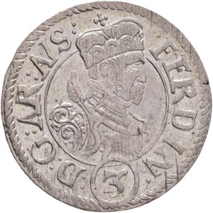 FERDINAND II. 1619-1637 3 Kreutzer, ND, (1577-95), variant 