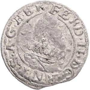 FERDINAND II. 1619-1637 1 Kreuzer 1628 N Mikulov Silver Ag. 0,6g 16mm, Her#1429 RR!!