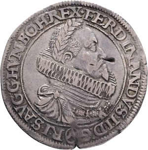 FERDINAND II. 1619-1637 1 Thaler 1621 Vienna, mintmaster Fellner, Silver Ag. 28,32mm 41mm , KM# 268.2, Her# 365-366, Dav EC II# 3076, planchet defect