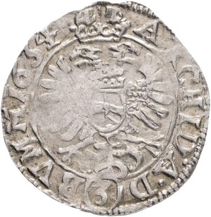 FERDINAND II. 1619-1637 3 Kreuzer 1634 Kuttenberg (Kutná Hora) mintmaster Prunz, Silver Ag. 1,58g 21mm, Hal#810 R!!