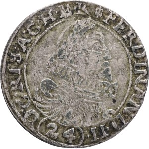 FERDINAND II. 1619-1637, 24 KipperKreuzer 1623 BZ Niesse mintmaster Baltazar Zwirner, Halacka#1064 Ag. 3,74g 28mm, RR!!!