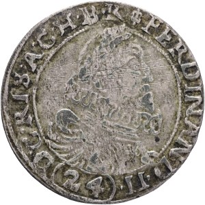 FERDINAND II. 1619-1637, 24 KipperKreuzer 1623 BZ Niesse mintmaster Baltazar Zwirner, Halacka#1064 Ag. 3,74g 28mm, RR!!!