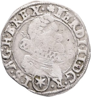 FERDINAND II. 1619-1637 3 Kreuzers 1628 Kuttenberg (Kutná Hora) mintmaster Hölzl Silver Ag. 1,63g 21mm , MKČ#809, R!!