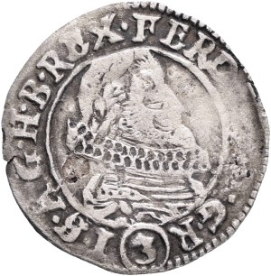 FERDINAND II. 1619-1637 3 Kreuzers 1628 Kuttenberg (Kutná Hora) mintmaster Neumann Silver Ag. 1,16g 21mm , Hal#816R!!