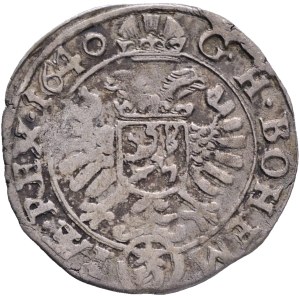 FERDINAND III. 1637-1657 3 Kreuzers 1640 Prague mintmaster Jakob W.Wolker mintmark hand with star, KM#412 Ag. 1,51g 20mm