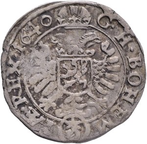 FERDINAND III. 1637-1657 3 Kreuzers 1640 Prague mintmaster Jakob W.Wolker mintmark hand with star, KM#412 Ag. 1,51g 20mm