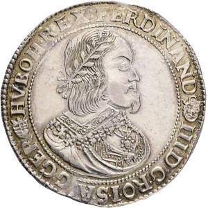 FERDINAND III. 1637-1657 1 Thaler 1653 K.B. Kremnica , Ag.900 25,99g , 38mm Kremnica , ÉH#939, KM#107