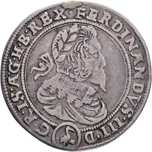 FERDINAND III. 1637-1657 1/4 Thaler 1644 Vienna Ag. 6,82g 31mm, KM#838 Engraver: H.J.Stadler, repair