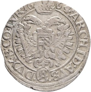 LEOPOLD I. 1657-1705 3 Kreuzers 1664 CA Vienna mintmaster A.Cetto, KM#1169 Ag.1,63g 22mm