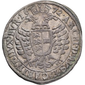LEOPOLD I. 1657-1705 6 kreuzers 1672 St.Veit , Silver Ag. 3,21g 25mm, KM# 1257, Her# 1274-1282, extraordinary speciman