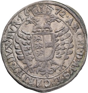 LEOPOLD I. 1657-1705 6 kreuzers 1672 St.Veit , Silver Ag. 3,21g 25mm, KM# 1257, Her# 1274-1282, extraordinary speciman