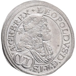 LEOPOLD I. 1657-1705 6 Kreuzers 1680 MM Vienna, KM#1185 Ag. 2,99g 25,4mm mintmastr Mathias Mittermayer