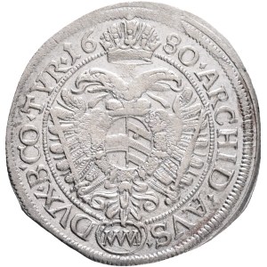 LEOPOLD I. 1657-1705 6 Kreuzers 1680 MM Vienna, KM#1185 Ag. 2,99g 25,4mm mintmastr Mathias Mittermayer