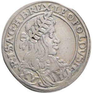 LEOPOLD I. 1657-1705 XV. Kreuzers 1661 CA Vienna, Silver Ag. 5,50g 29mm KM#1145