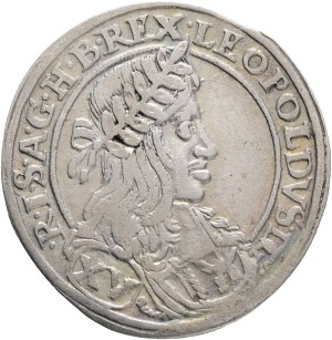 LEOPOLD I. 1657-1705 XV. Kreuzers 1661 CA Vienna, Silver Ag. 5,50g 29mm KM#1145