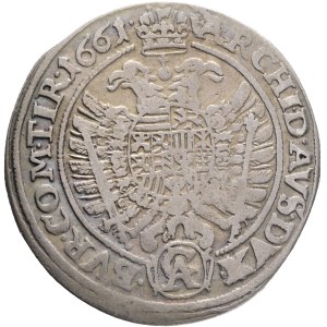 LEOPOLD I. 1657-1705 XV. Kreuzers 1661 CA Vienna, Silver Ag. 5,50g 29mm KM#1145