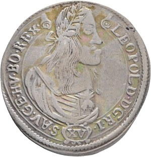 LEOPOLD I. 1657-1705 XV. Kreuzers 1662 KB Kremnica , Silver Ag. 5,84g 31mm KM#175, ÉH#1058