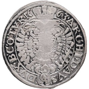 LEOPOLD I. 1657-1705 XV. Kreuzers 1663 CA Vienna, Silver Ag. 6,30g 29mm KM#1145