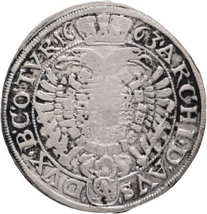 LEOPOLD I. 1657-1705 XV. Kreuzers 1663 CA Vienna, Silver Ag. 6,30g 29mm KM#1145