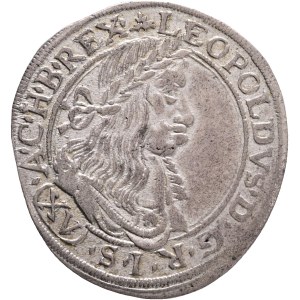 LEOPOLD I. 1657-1705 XV. Kreuzer 1663 CA Vienna, KM#1170 Ag. 5,81g 28mm