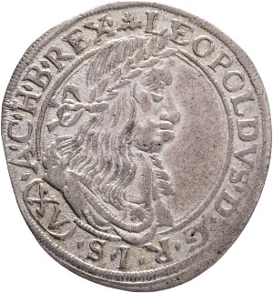 LEOPOLD I. 1657-1705 XV. Kreuzer 1663 CA Vienna, KM#1170 Ag. 5,81g 28mm