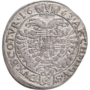 LEOPOLD I. 1657-1705 XV. Kreuzer 1663 CA Vienna, KM#1170 Ag. 5,81g 28mm