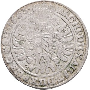 LEOPOLD I. 1657-1705 XV. Kreuzers 1663 GH Breslau mintmaster Georg Andreas Hübner, Silver Ag. 5,70g 29mm KM#414