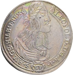 LEOPOLD I. 1657-1705 XV. Kreuzers 1663 KB Kremnica , Silver Ag. 5,99g 31mm KM#175, ÉH#1058