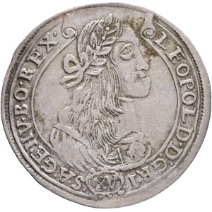 LEOPOLD I. 1657-1705 XV. Kreuzers 1674 KB Kremnica , Silver Ag. 6,38g 31mm KM#175, ÉH#1058
