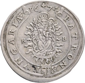 LEOPOLD I. 1657-1705 XV. Kreuzers 1674 KB Kremnica , Silver Ag. 6,38g 31mm KM#175, ÉH#1058