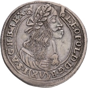 LEOPOLD I. 1657-1705 XV. Kreuzers 1675 KB Kremnica , Silver Ag. 6,42g 31mm KM#175, ÉH#1058