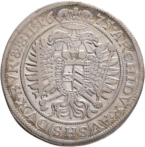 LEOPOLD I. 1657-1705 XV. Kreuzers 1675 SHS Breslau mintmaster Solomon Hammerschmidt, Silver Ag. 6,11g 29mm KM#462