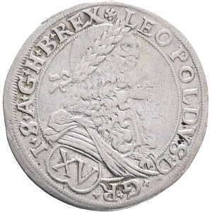 LEOPOLD I. 1657-1705 XV. Kreuzers 1675 * Vienna , mintmaster Faber, Silver Ag. 6,03g 28mm, KM# 1170, Her# 926