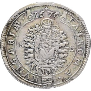 LEOPOLD I. 1657-1705 XV. Kreuzers 1676 KB Kremnica , Silver Ag. 6,56g 31mm KM#175, ÉH#1058