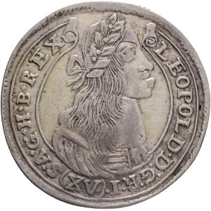 LEOPOLD I. 1657-1705 XV. Kreuzers 1677 KB Kremnica , Silver Ag. 6,07g 31mm KM#175, ÉH#1058