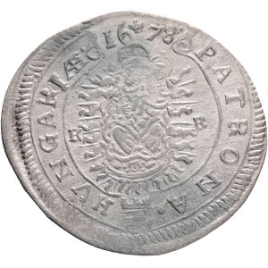 LEOPOLD I. 1657-1705 XV. Kreuzers 1678 KB Kremnica , Silver Ag. 6,14g 31mm KM#175, ÉH#1060