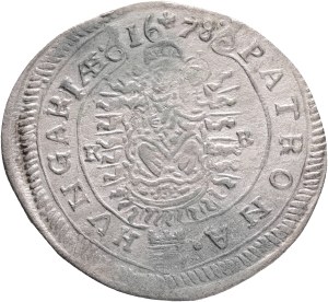 LEOPOLD I. 1657-1705 XV. Kreuzers 1678 KB Kremnica , Silver Ag. 6,14g 31mm KM#175, ÉH#1060