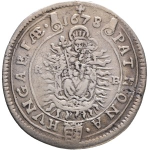 LEOPOLD I. 1657-1705 XV. Kreuzers 1678 KB Kremnica , Silver Ag. 6,28g 31mm KM#175, ÉH#1058