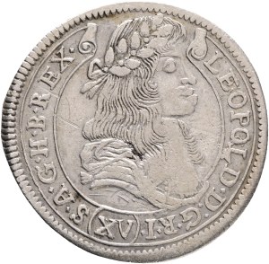 LEOPOLD I. 1657-1705 XV. Kreuzers 1679 KB Kremnica , Silver Ag. 5,52g 31mm KM#175, ÉH#1058
