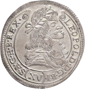 LEOPOLD I. 1657-1705 XV. Kreuzers 1680 KB Kremnica , Silver Ag. 6,13g 31mm KM#175, ÉH#1060