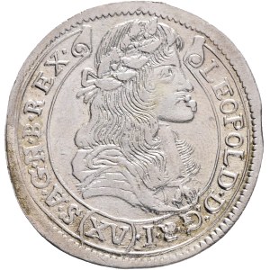 LEOPOLD I. 1657-1705 XV. Kreuzers 1681 KB Kremnica , Silver Ag. 6,25g 31mm KM#175, ÉH#1060, cleaned