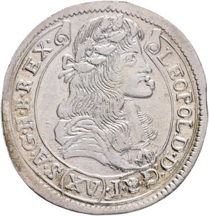 LEOPOLD I. 1657-1705 XV. Kreuzers 1681 KB Kremnica , Silver Ag. 6,25g 31mm KM#175, ÉH#1060, cleaned