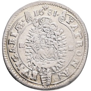 LEOPOLD I. 1657-1705 XV. Kreuzers 1681 KB Kremnica , Silver Ag. 6,25g 31mm KM#175, ÉH#1060, cleaned
