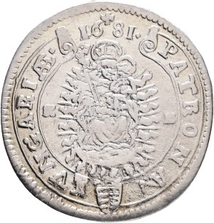 LEOPOLD I. 1657-1705 XV. Kreuzers 1681 KB Kremnica , Silver Ag. 6,25g 31mm KM#175, ÉH#1060, cleaned