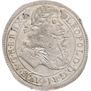 LEOPOLD I. 1657-1705 XV. Kreuzers 1681 KB Kremnica , Silver Ag. 6,32g 31mm KM#175, ÉH#1060, scratched