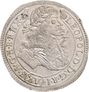 LEOPOLD I. 1657-1705 XV. Kreuzers 1681 KB Kremnica , Silver Ag. 6,32g 31mm KM#175, ÉH#1060, scratched