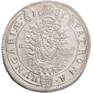 LEOPOLD I. 1657-1705 XV. Kreuzers 1681 KB Kremnica , Silver Ag. 6,32g 31mm KM#175, ÉH#1060, scratched