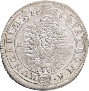 LEOPOLD I. 1657-1705 XV. Kreuzers 1681 KB Kremnica , Silver Ag. 6,32g 31mm KM#175, ÉH#1060, scratched