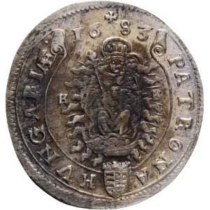 LEOPOLD I. 1657-1705 XV. Kreuzers 1683 KB Kremnica , Silver Ag. 6,20g 31mm KM#175, ÉH#1060
