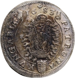 LEOPOLD I. 1657-1705 XV. Kreuzers 1683 KB Kremnica , Silver Ag. 6,20g 31mm KM#175, ÉH#1060